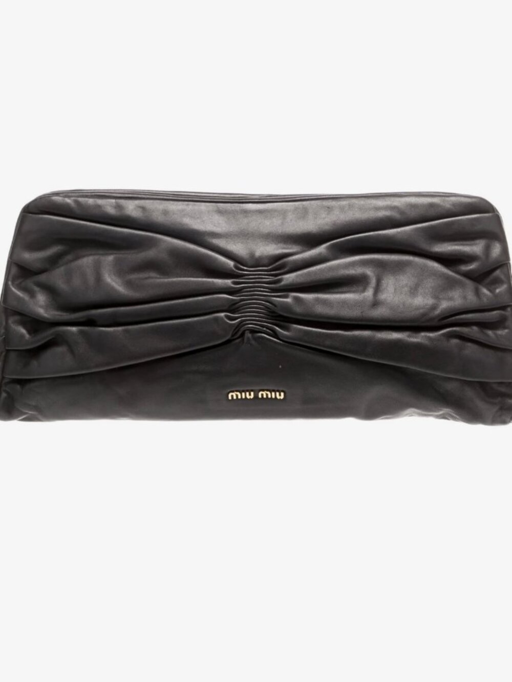 Authentic Miu Miu black leather clutch